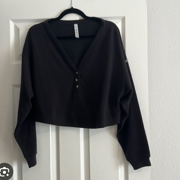 NWOT Waffle Crop Henley. Color sold out! - Picture 2 of 8